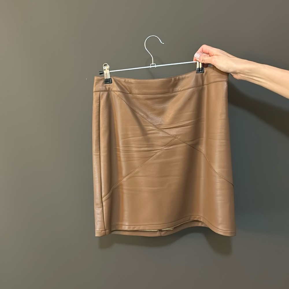 Brown faux leather skirt